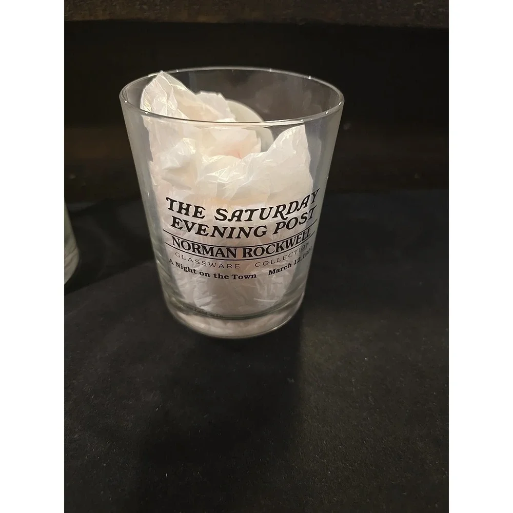 Norman‎ Rockwell Saturday Evening Post Glassware Glasses Set of 3
